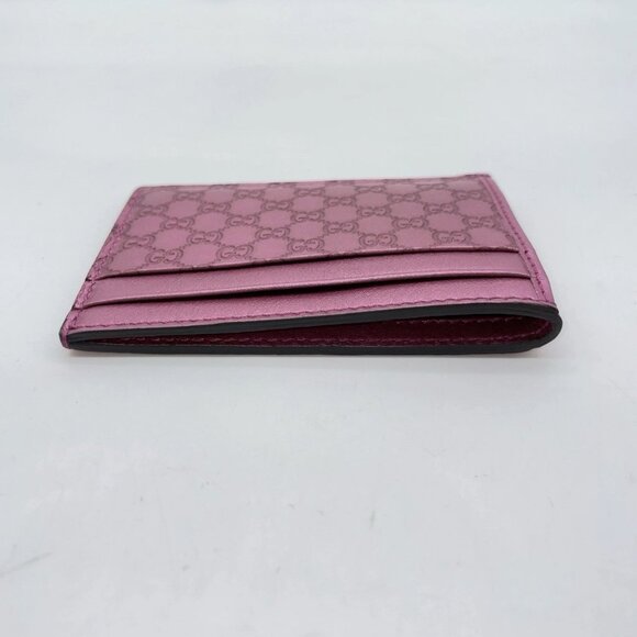 Auth GUCCI MicroGG GuccissimaShima Leather Pink Card Case - Picture 7 of 11
